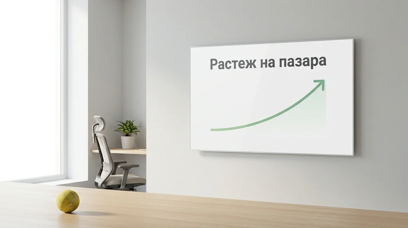 Прост възходящ график показва растежа на пазара на тенис залози