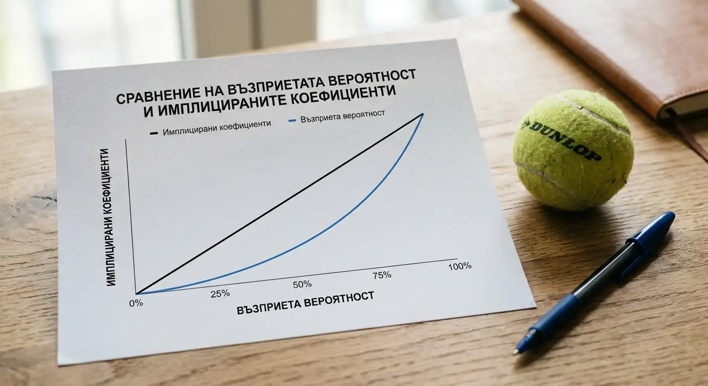 Прост график на стойност спрямо подразбираща се вероятност в коефициент